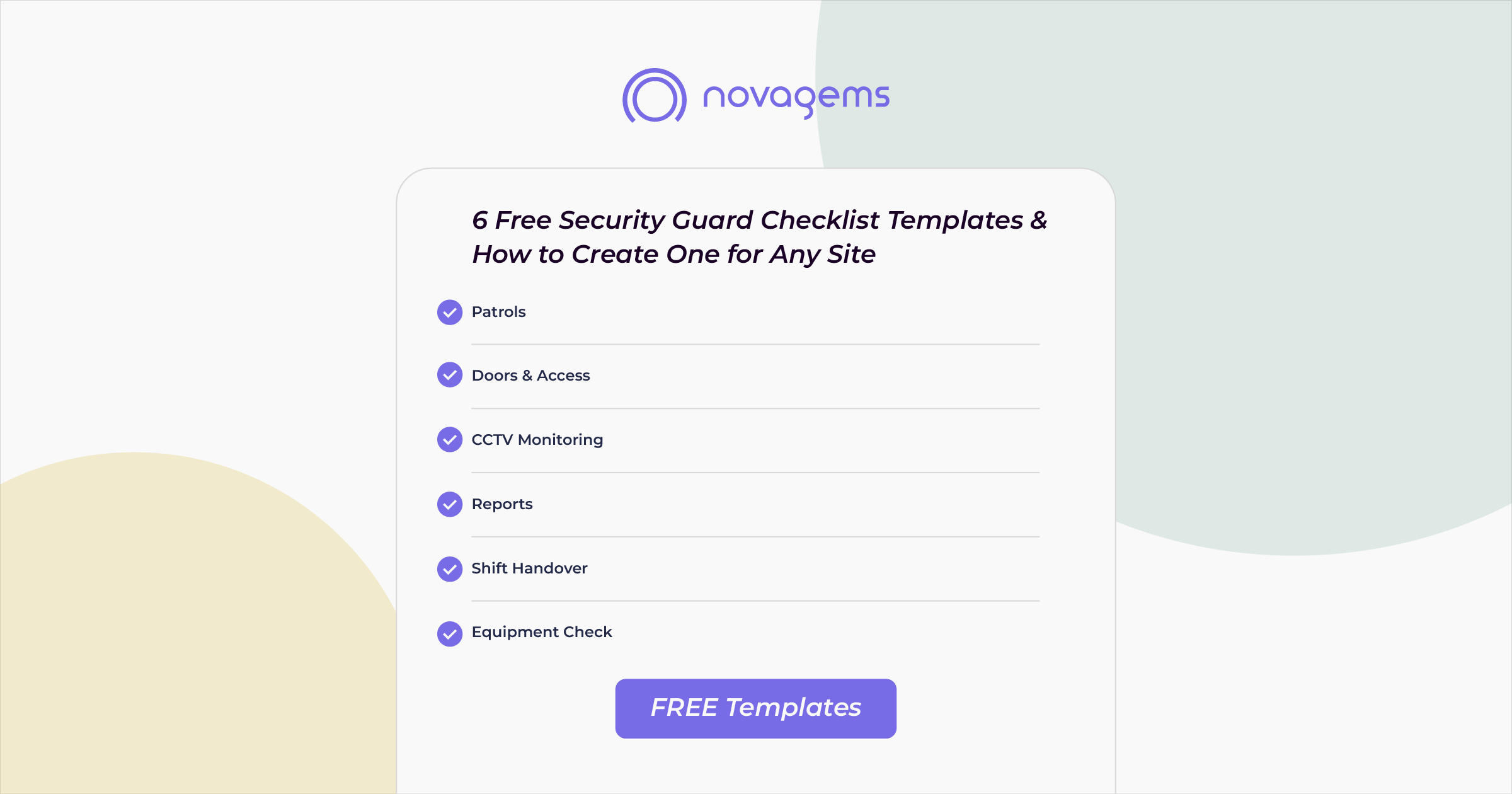 6 Free Security Guard Checklists Templates